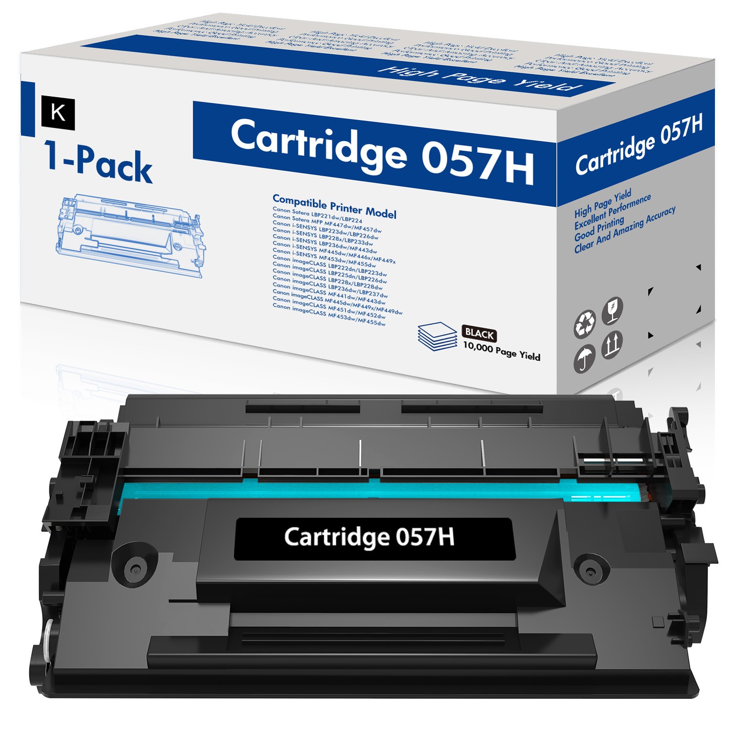 1PK 057H Toner for Canon 057 ImageCLASS MF445dw LBP227dw LBP226dw High Yield