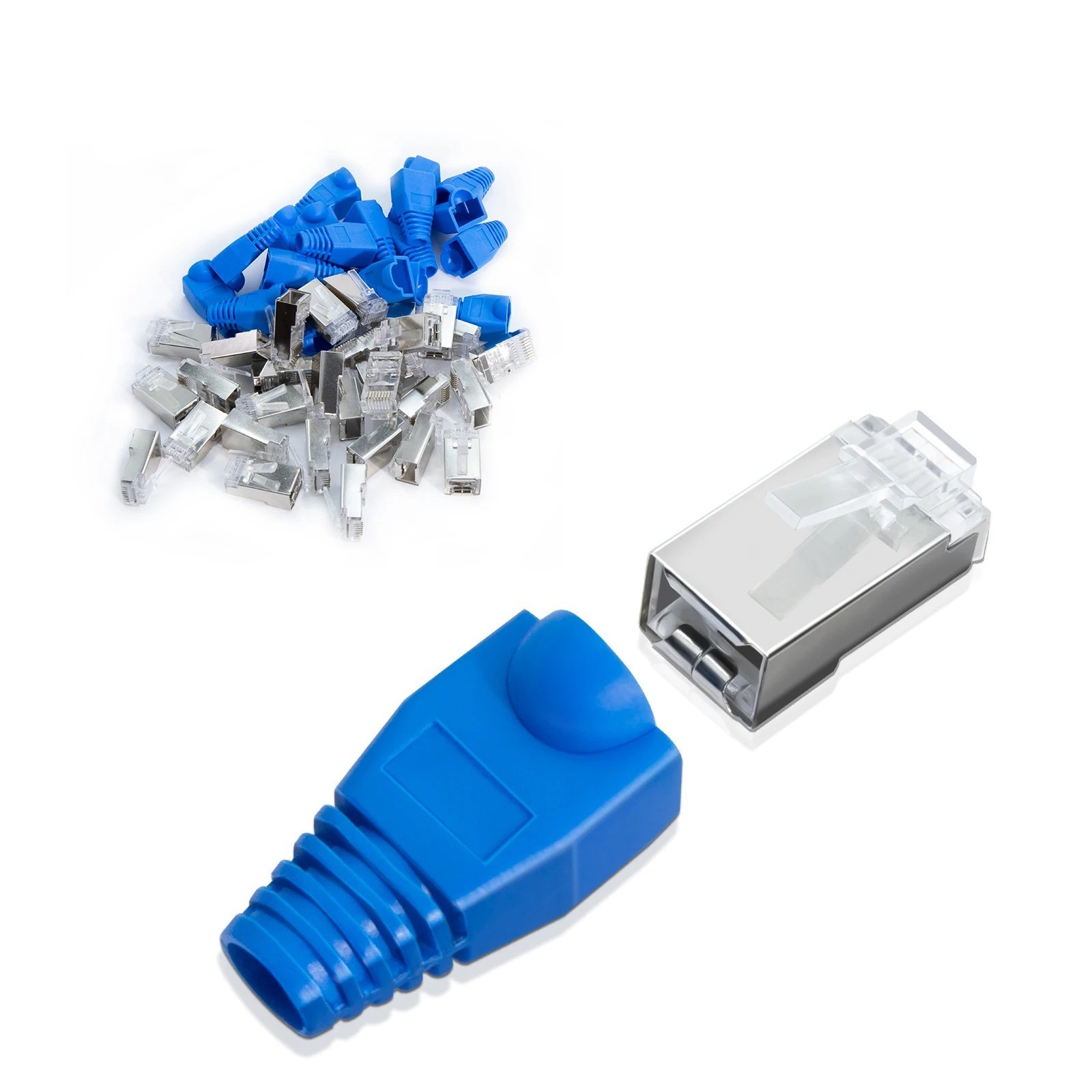 ZoeRax 50PCS RJ45 Cat6 CAT5E Pass Through Connector and Strain Relief Boots