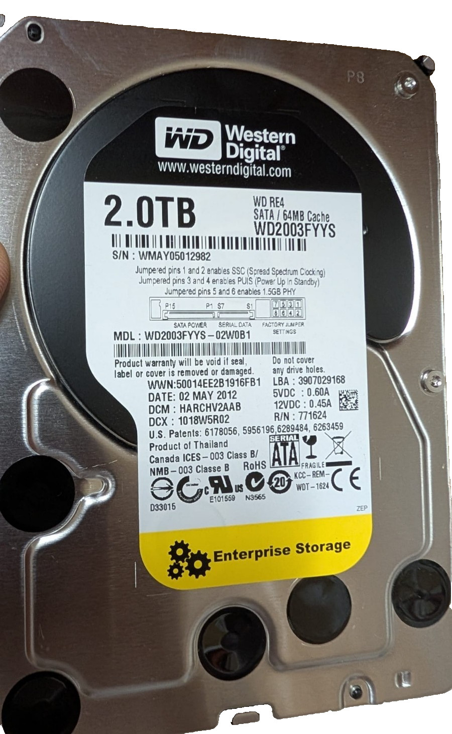 Western Digital RE4 2TB,Internal,7200RPM,3.5" (WD2003FYYS) Hard Drive