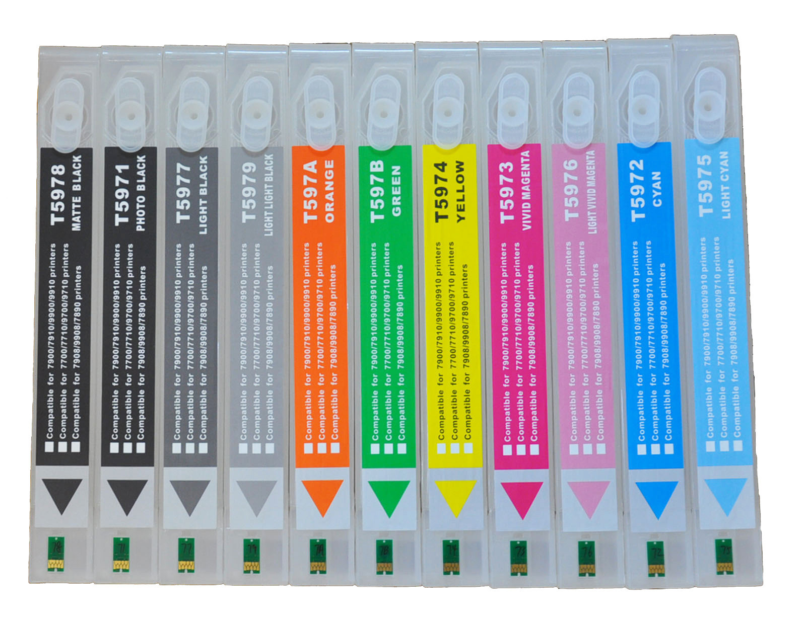 11pcs Refillable Cartridge fr Epson Stylus Pro 7900/9900 HDR Pigment+Resetter