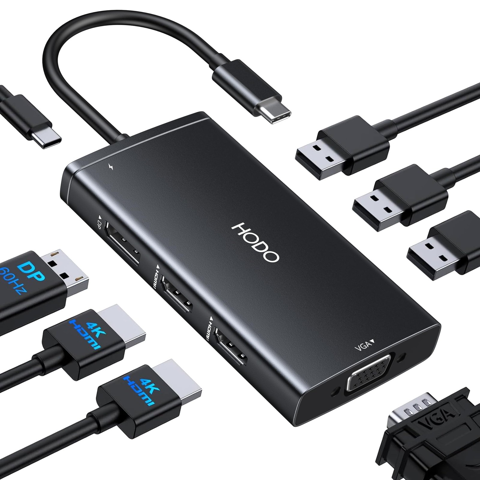 HODO USB C Docking Station Dual Monitor For HP,Laptop Docking Station 3 Monitors