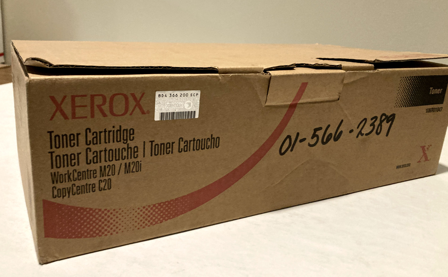 Genuine Xerox 106R01047 Toner for use with M20/M20i/C20 Factory Sealed
