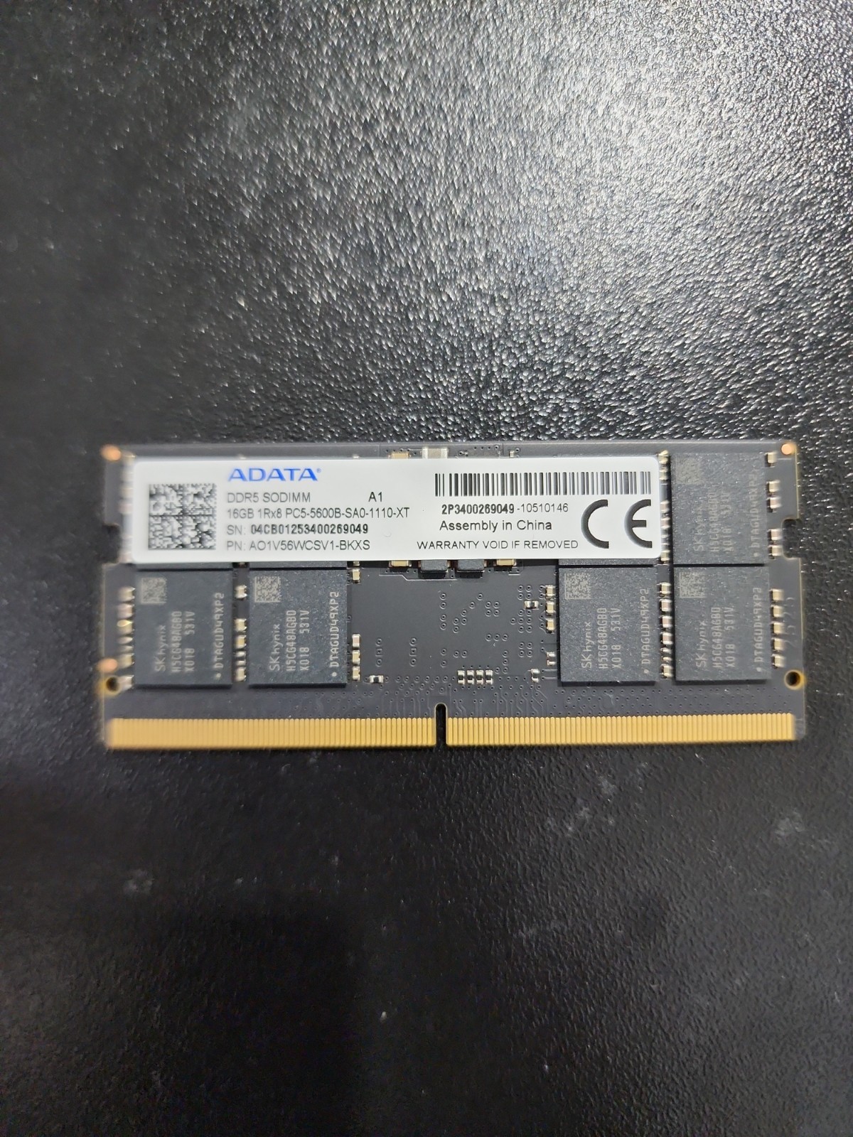 Title: ADATA 16GB (2x8GB) DDR5-5600 SODIMM PC5-5600B Laptop RAM Kit - Tested