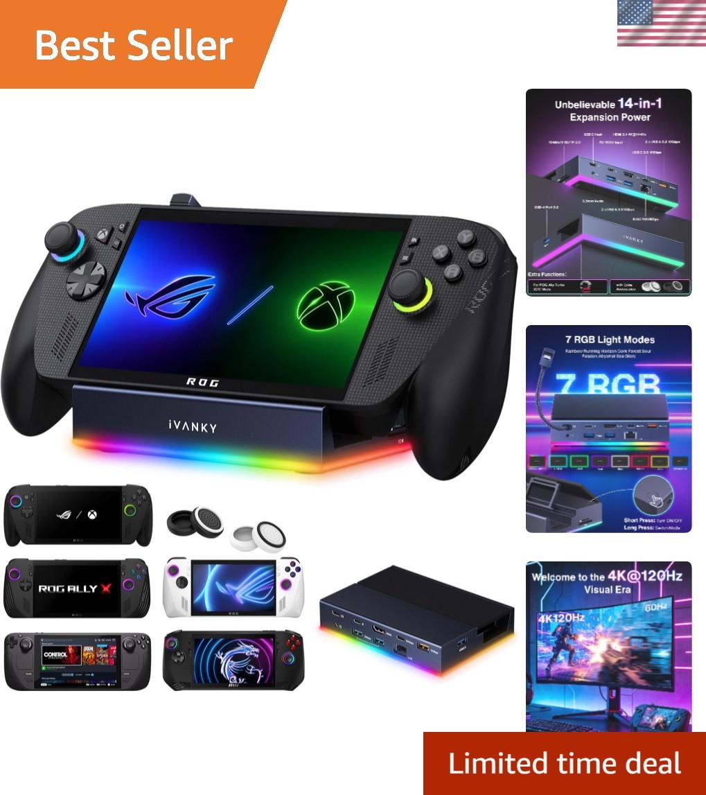 High-Speed 14-in-1 RGB Gaming Dock with 10Gbps USB for Console Integration