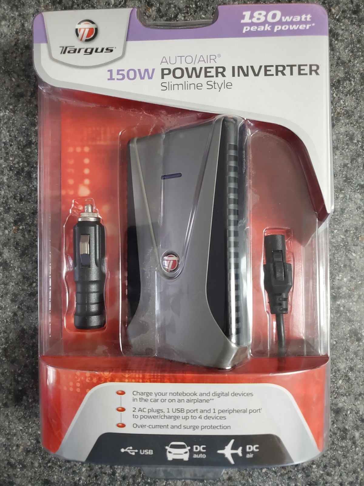Targus APV12US Slim Line 150W Auto/Air Power Inverter FACTORY SEALED NEW 