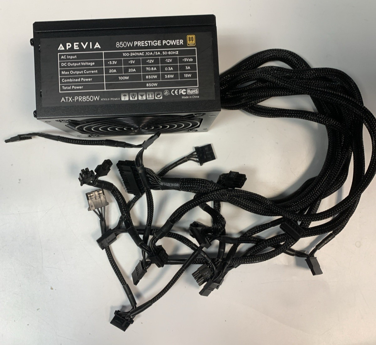 Apevia 850W Prestige Power ATX-PR850W 80 Plus Gold 850W Non Modular Power Supply