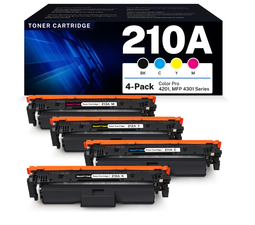 HP 210A Compatible Toner Cartridge Set W2100A W2101A W2102A W2103A 4-Pack CMYK