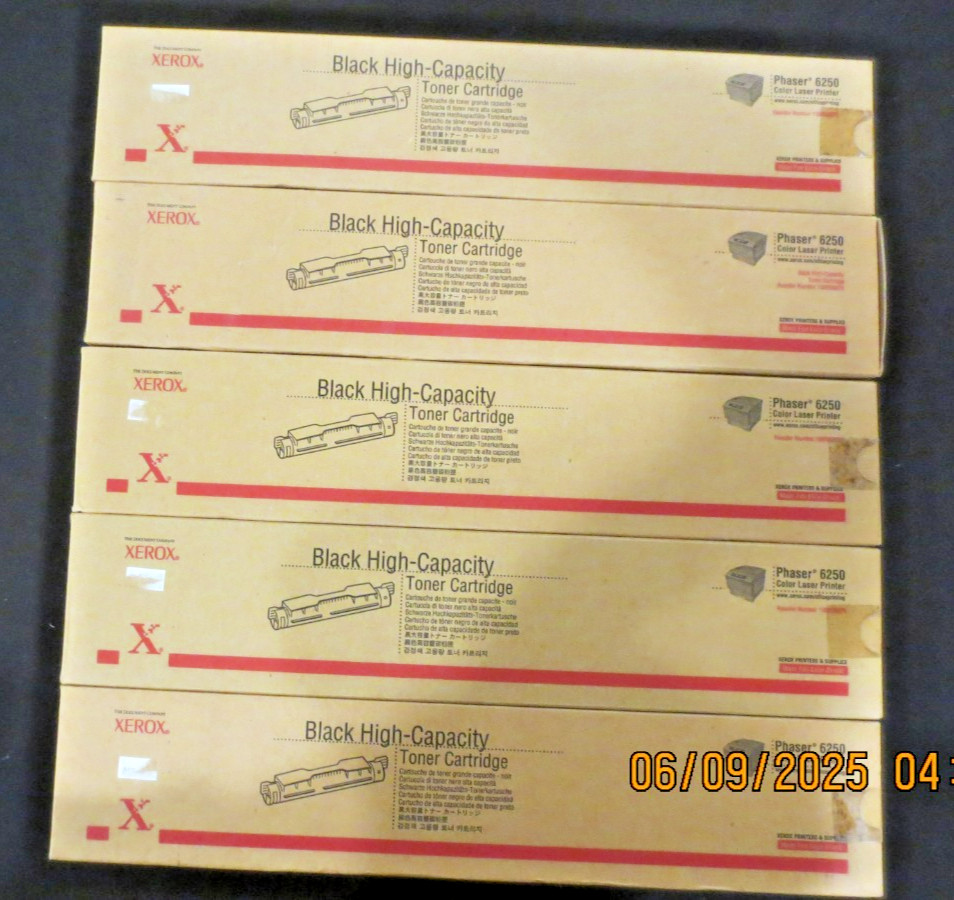 XEROX BLACK HIGH CAPACITY TONER CARTRIDGE PHASER 6250 COLOR LASER PRINTER