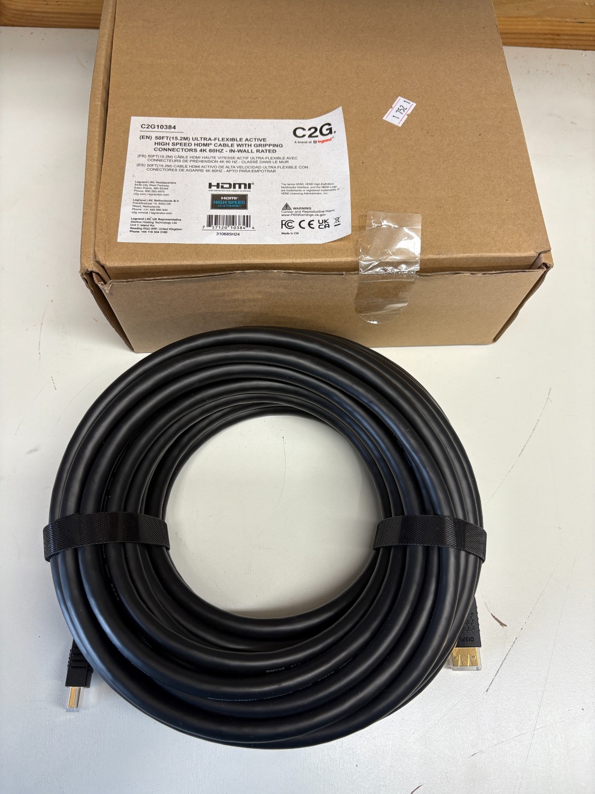 C2G Performance Series Ultra Flexible Active High Speed 4K HDMI Cable 50ft (New)