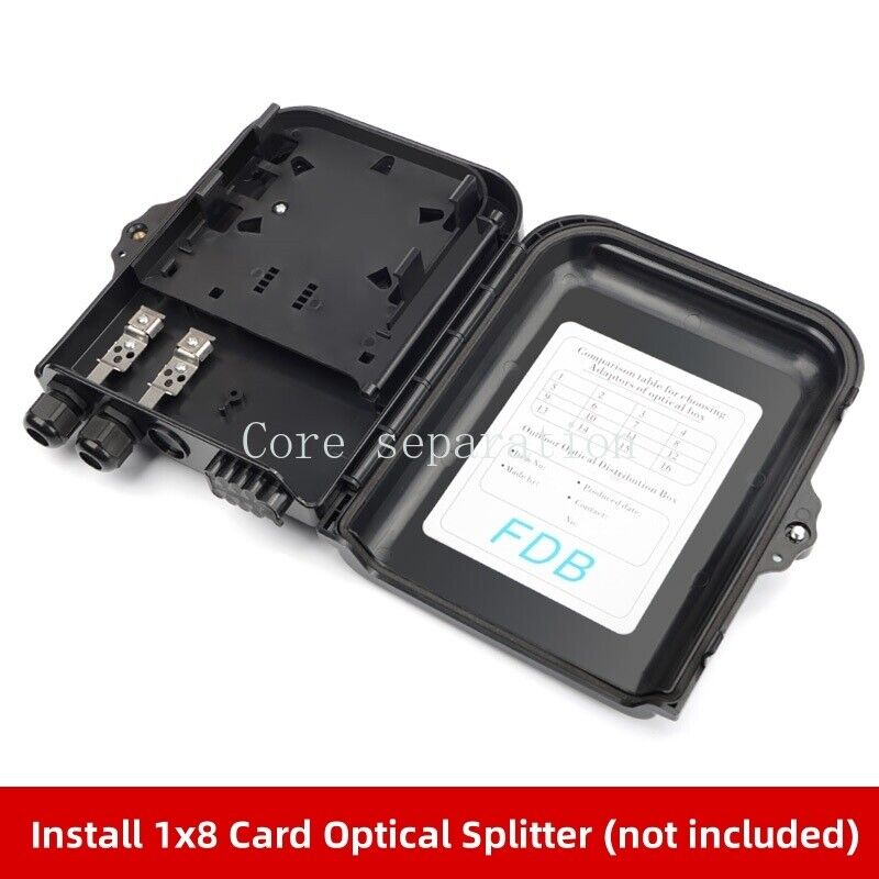 1x8 FTTH PLC Optical Splitter Outdoor Distribution Box Fiber Optic Terminal Box 