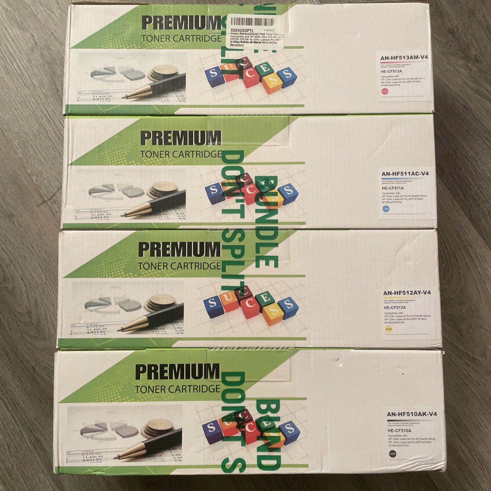 4Pk HE-CF511A For HP M181fw/M180N/M180nw HP M154a/M154nw Compatible Toner