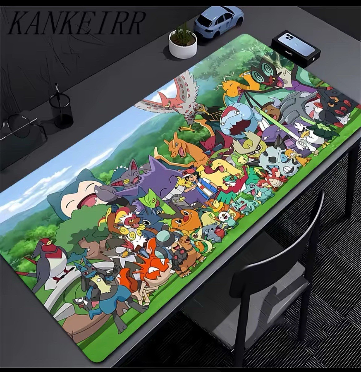 P-Pokemon Ash Ketchum And Pikachu Grande Mousepad Large Gaming Mouse Pad