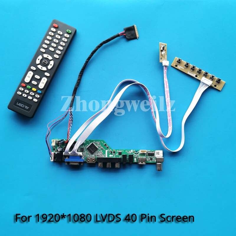 For LP156WF1-TLA1/TLB1 40Pin VGA+HDMI+AV+USB 1920x1080 LVDS LCD Driver Board Kit