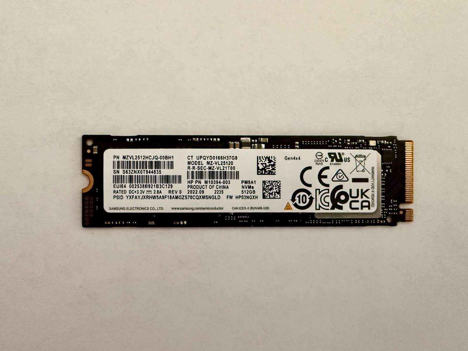 SAMSUNG MZVL2512HCJQ-00BH1 512GB SSD