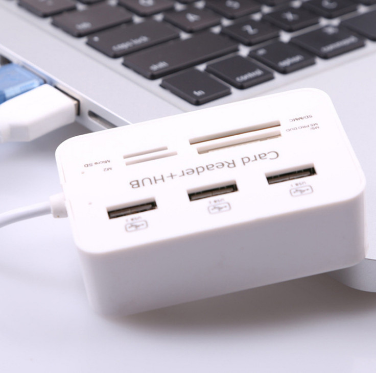 2pcs USB 2.0 multi in one card reader combo hub multi function hub splitter
