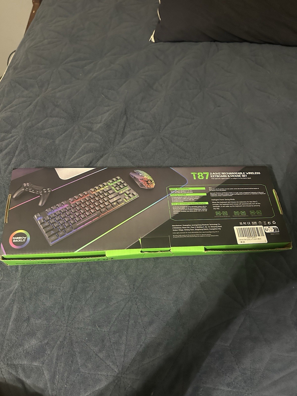 ZIYOU LANG T87 Wireless USB Rechargeable Illuminated QWERTY Keyboard & Mouse