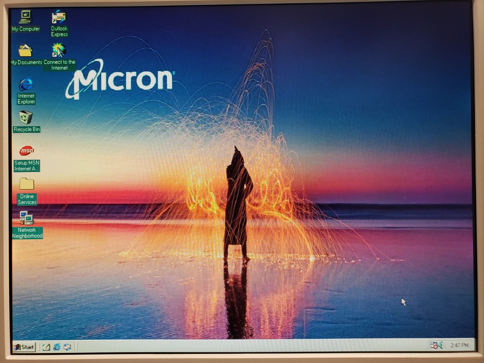 Vintage Micron Clientpro VXe PC Tower Pentium MMX 233MHz 64MB Win98-SE 4GB CF HD