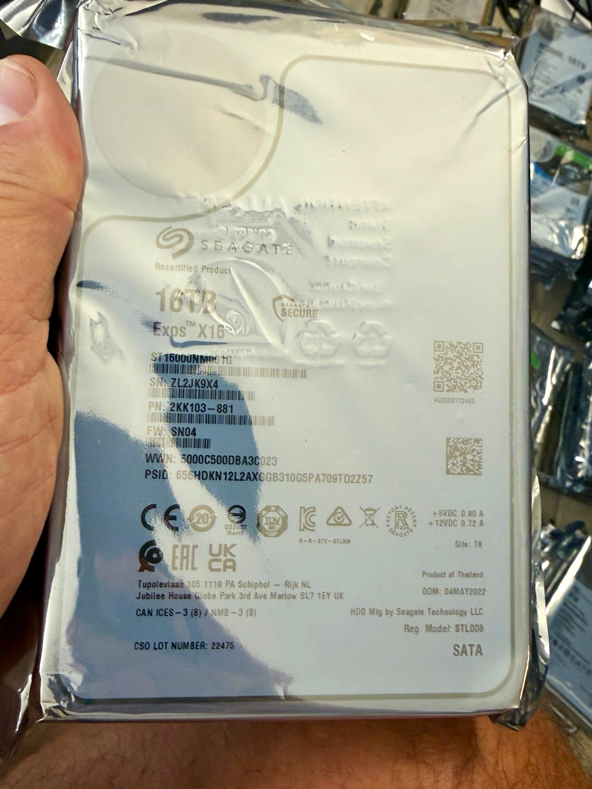 Seagate Exos X16 16TB Enterprise HDD SATA ST16000NM001G Factory Recert Sealed