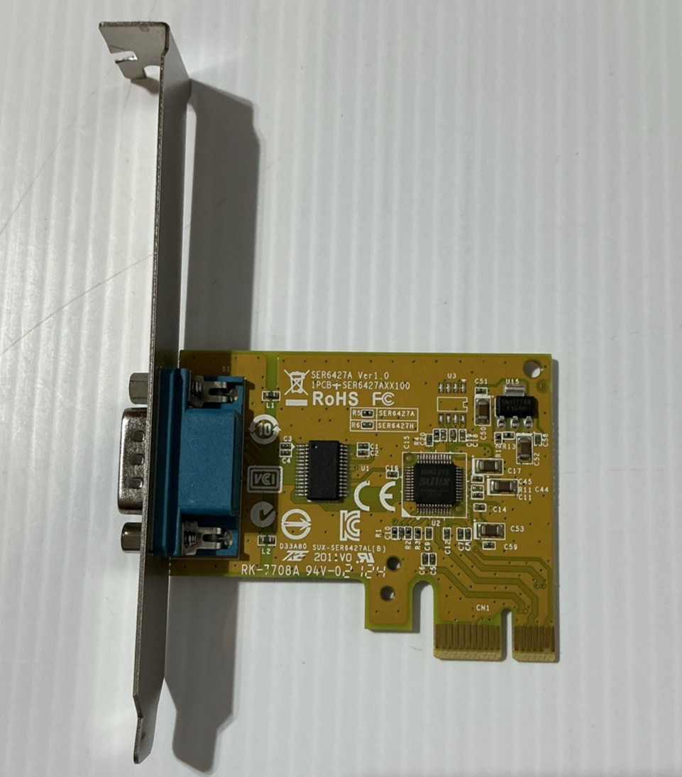 Dell Sunix DB9 Serial Port RS-232 PCIe Interface Card 0NT0HM 039G9N Low Profile 