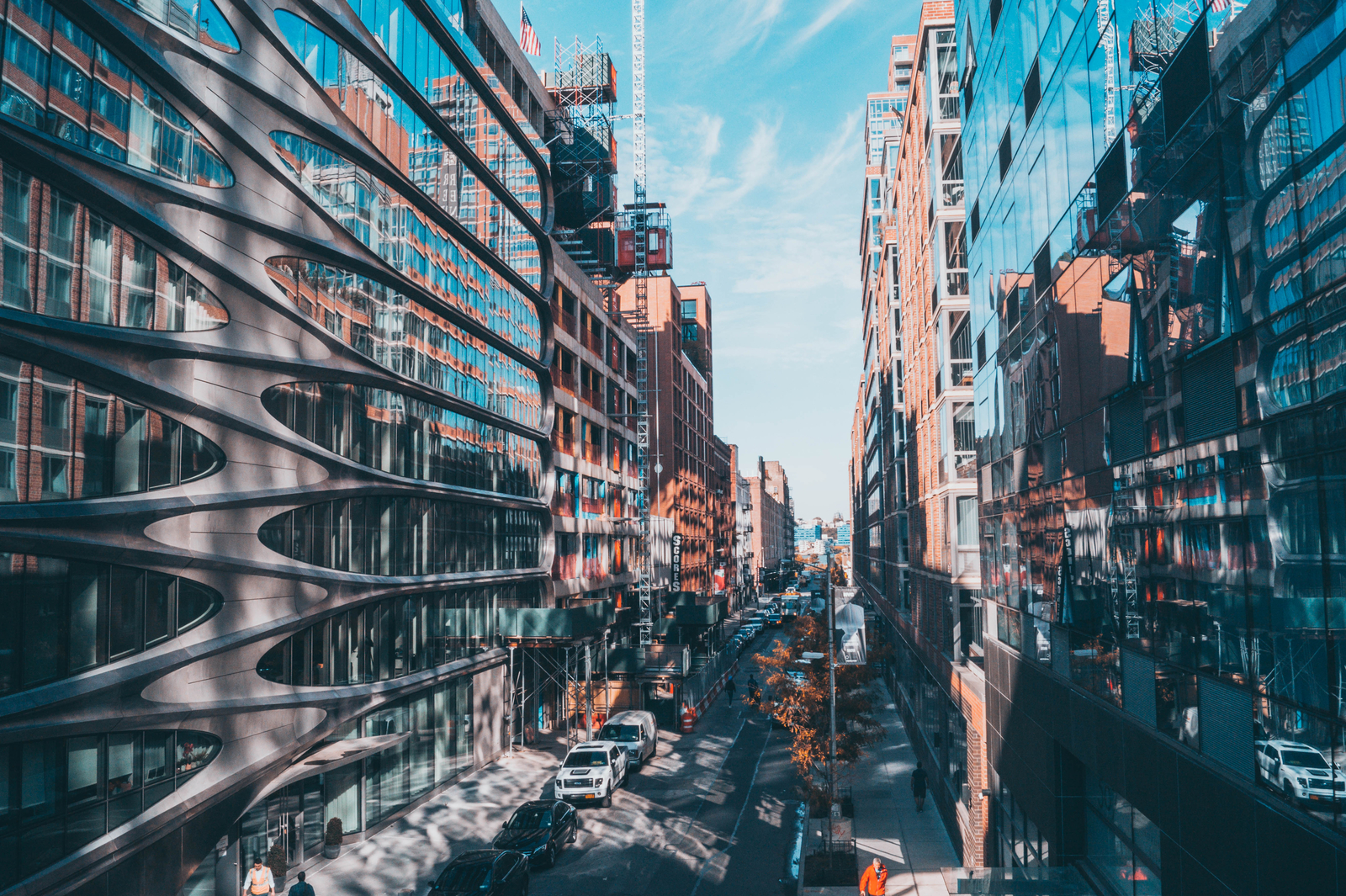 Landscape new york city street modern architecture Custom Gaming Mat Desk