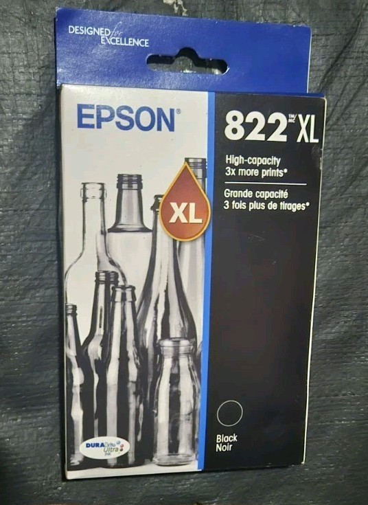 UPS Shipping T822XL120 Original Epson 822XL High Yield Black OEM 
