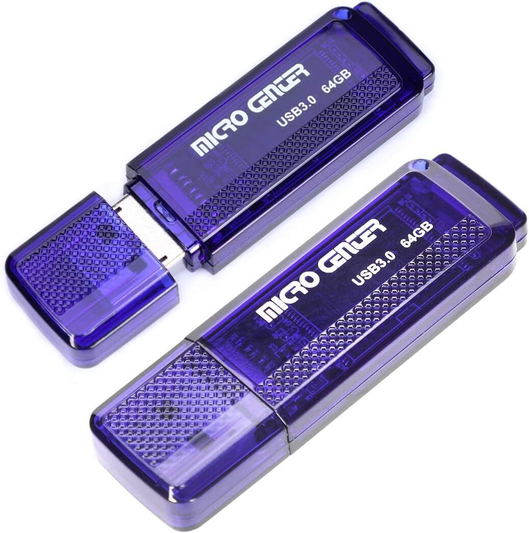 Micro Center Superspeed 64Gb 2-Pack Ultra Flash Drive Usb 3.0 Memory Stick ...