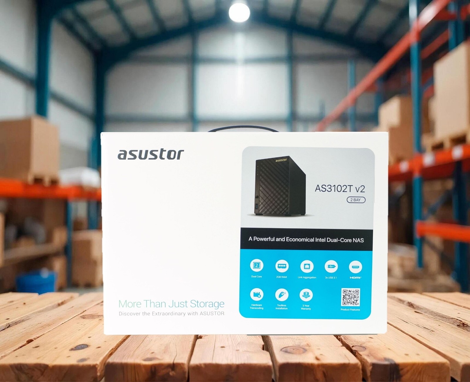 ASUSTOR 2-Bay NAS Network Attached Storage Intel Celeron 2GB RAM (AS3102T v2)