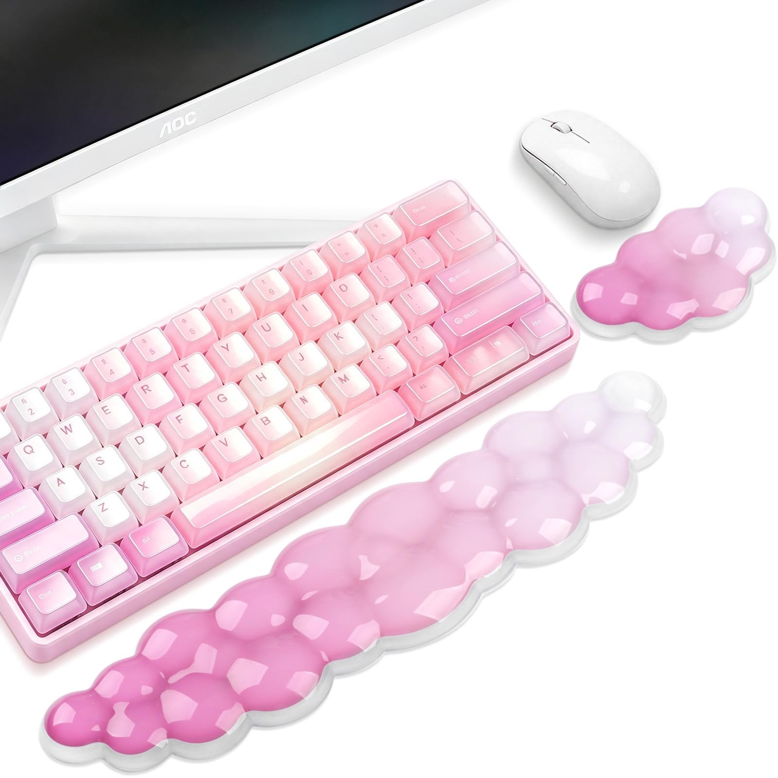 Yuhijoy Cloud Keyboard Wrist Rest, Pink Gradient 1