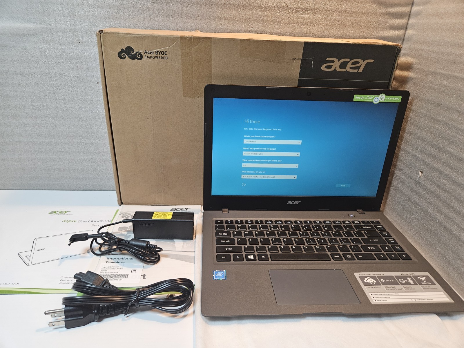 Acer Aspire One Cloudbook 14 AO1-431-C7F9 14" Laptop Open Box 64GB