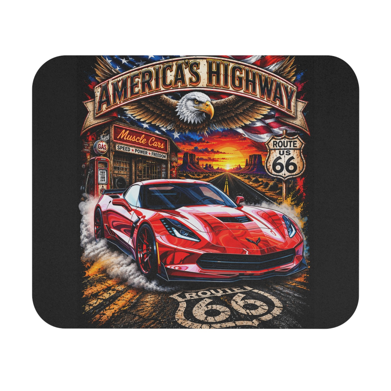 America's Highway Route 66 Mouse Pad (Rectangle)