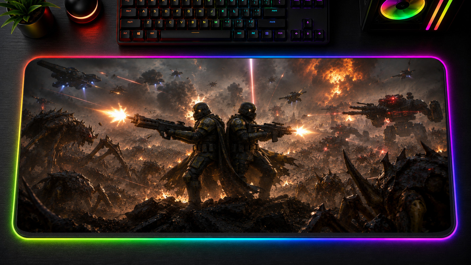 Helldivers 2 LED XXL Mousepad Galactic War RGB Gaming Mat