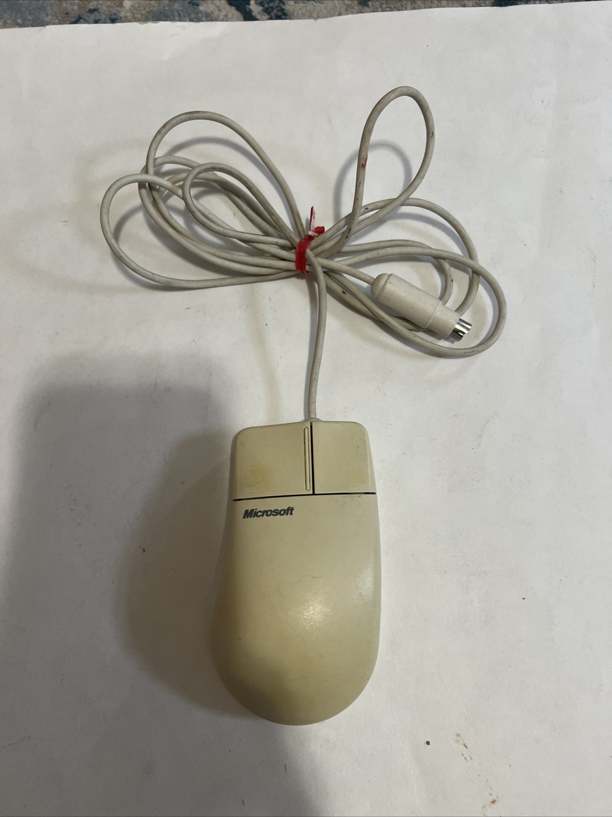 Vtg Microsoft Mouse Port Compatible PS/2 Wired Mouse 2.1A Trackball 91289