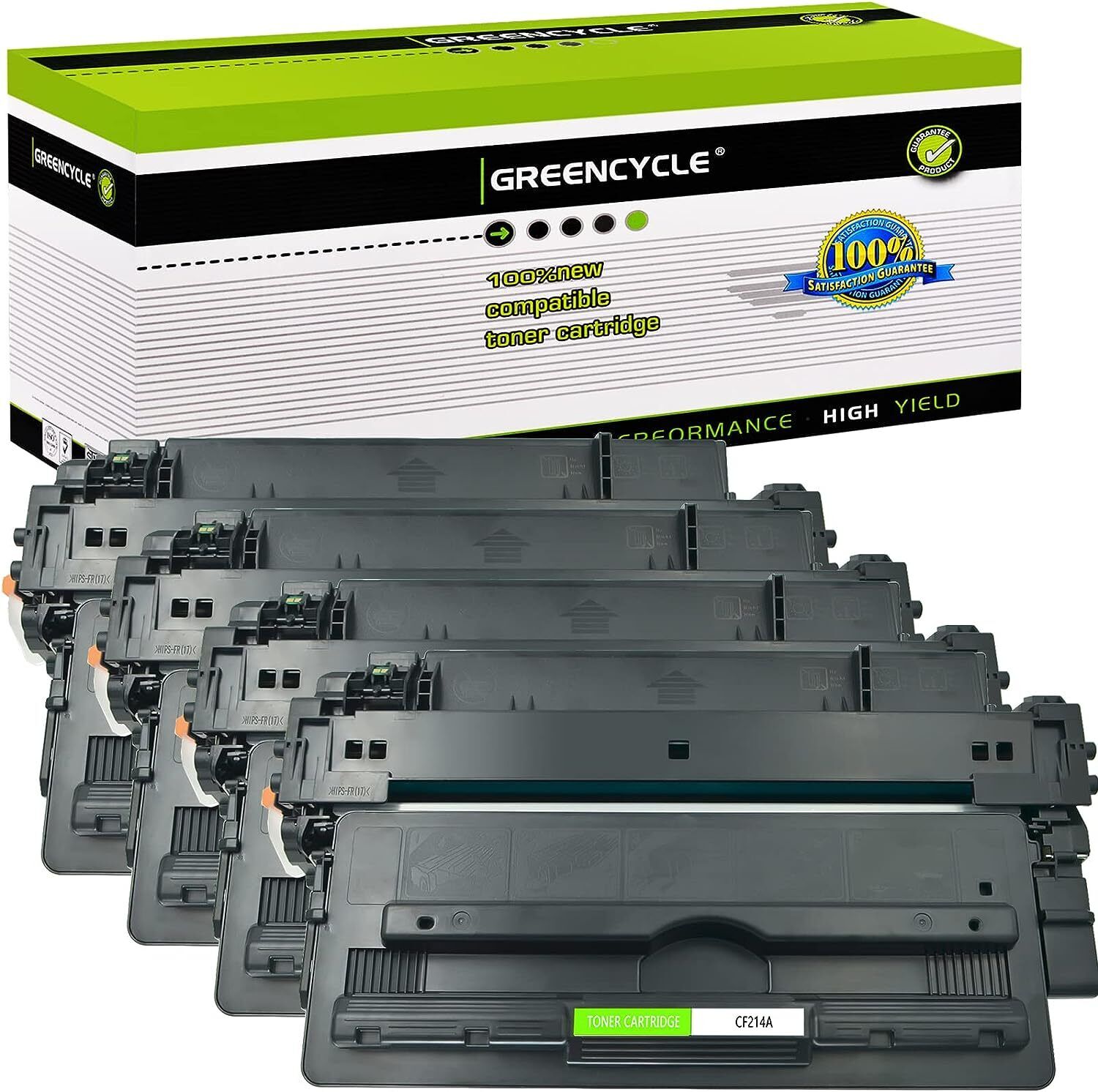 4PK Greencycle CF214A 14A Laser Toner Compatible for HP Laserjet M725f/M725z MFP
