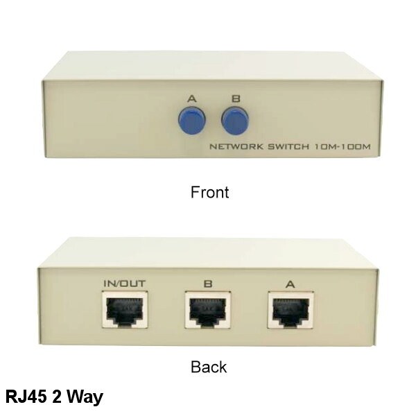 Kentek RJ45 2 Way Mini Data Transfer Switch Box Network IO AB CAT5 CAT6 Internet