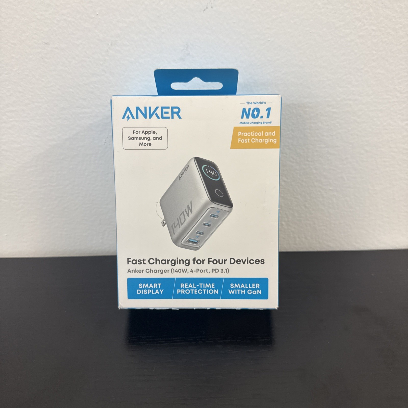 Anker - Laptop Charger (140W, 4-Port, PD 3.1) - Silver