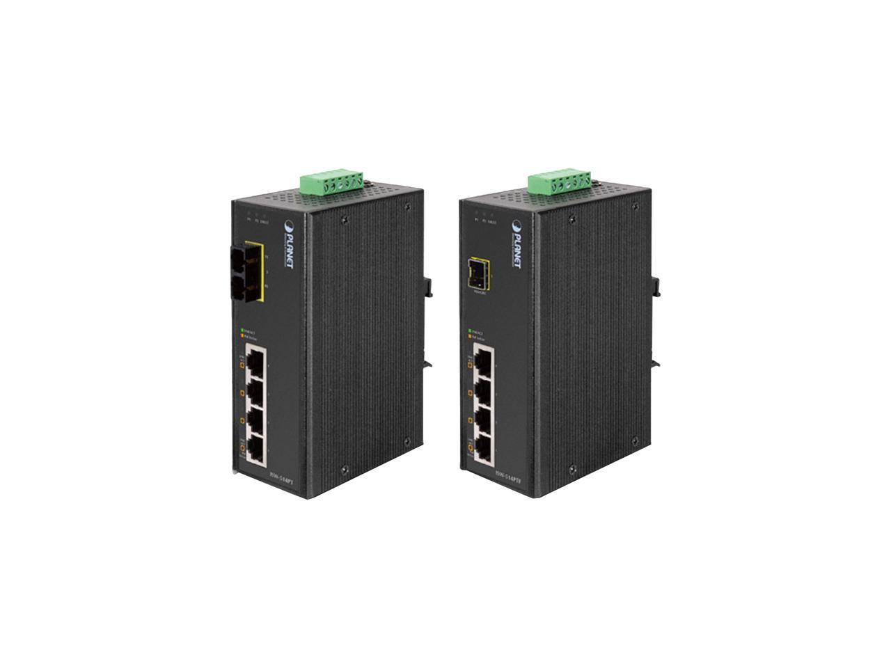 PLANET ISW-514PTF IP30 Industrial Ethernet Switch 4-Port 10/100 Mbps with PoE +