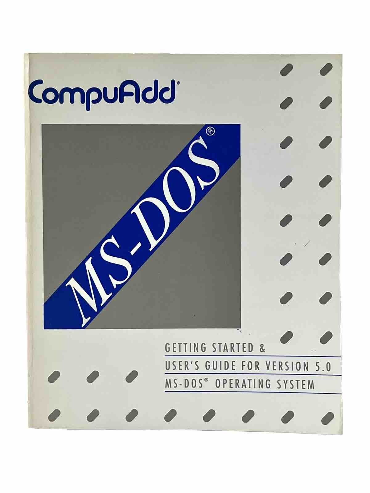 Vintage CompuAdd Microsoft MS-DOS Getting Started User’s Guide 1991