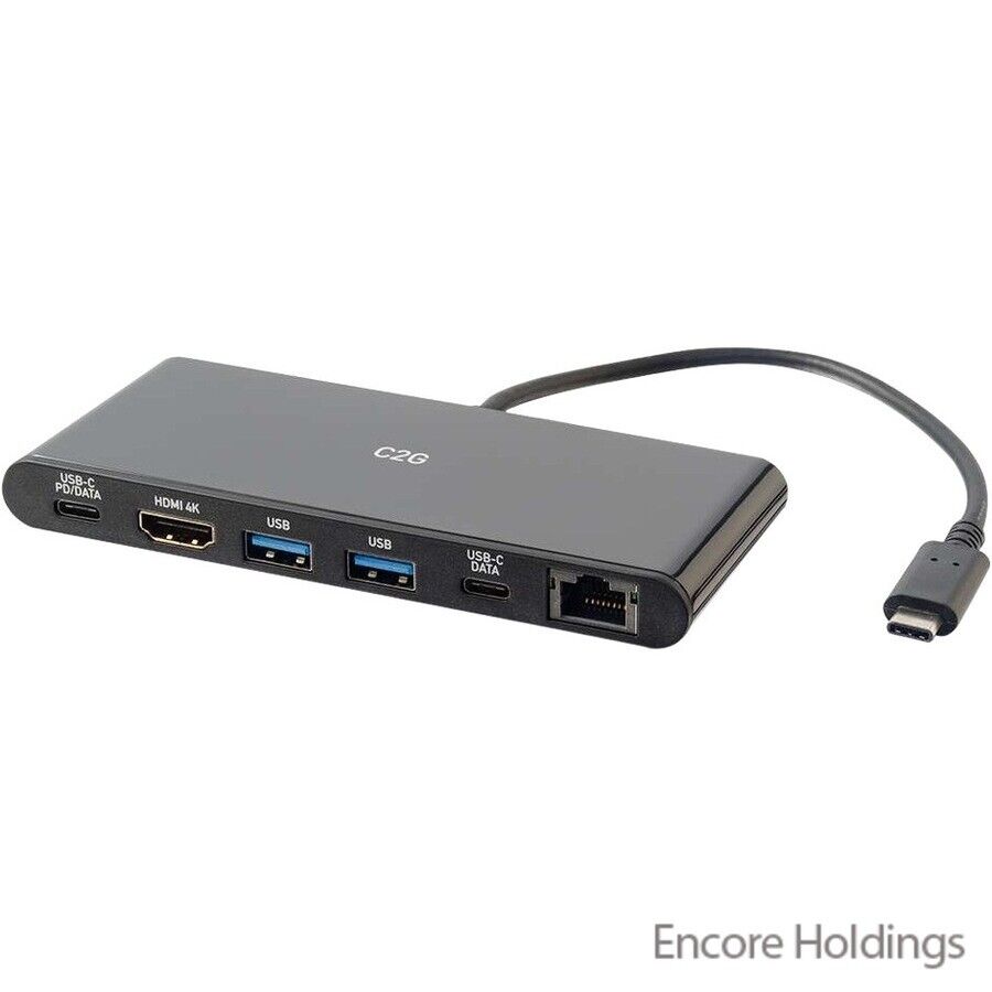C2G USB C Docking Station with 4K HDMI, USB, Ethernet, and USB C - 757120288459