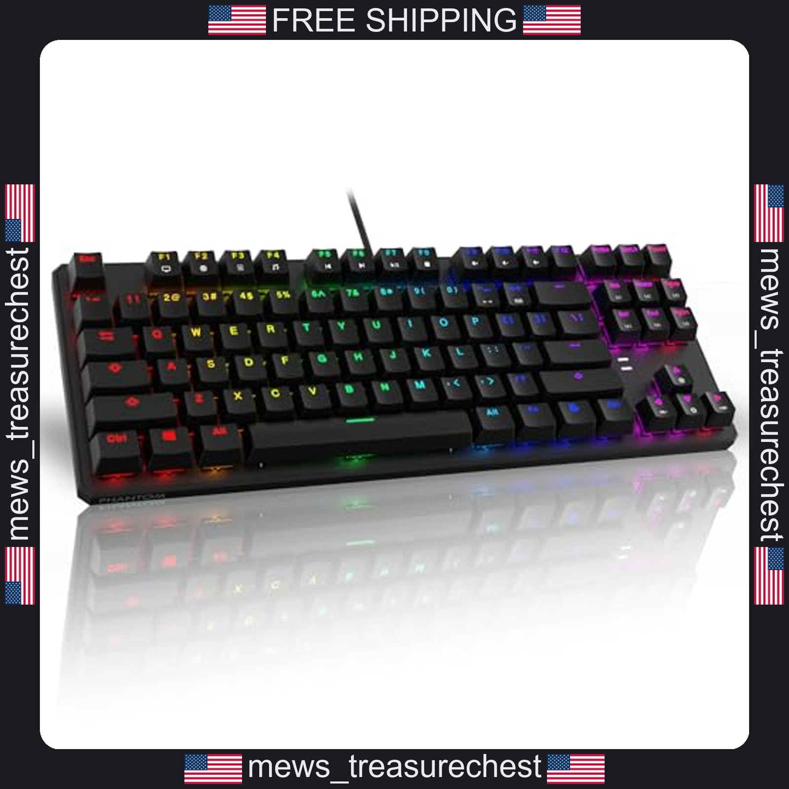Mechanical Gaming Keyboard TECWARE Phantom 87 RGB Outemu Red Switches Compact