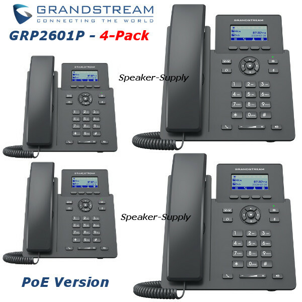 4 Grandstream GRP2601P 2-Line 2 SIP Office Phone PoE Bundle Lot