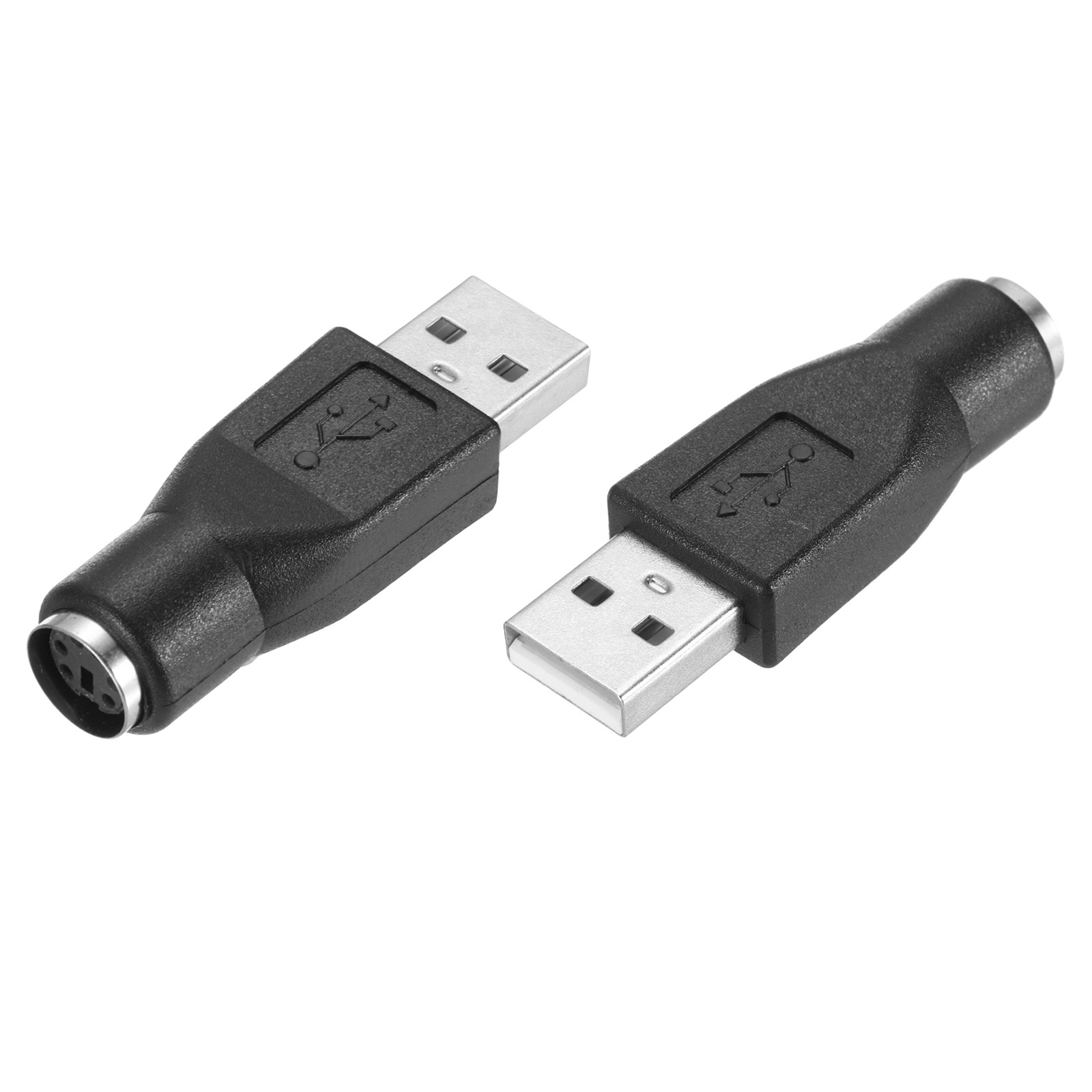 2 Pcs PS/2 to USB Port PS/2 to USB Adapter PS/2 Female to USB Male Black