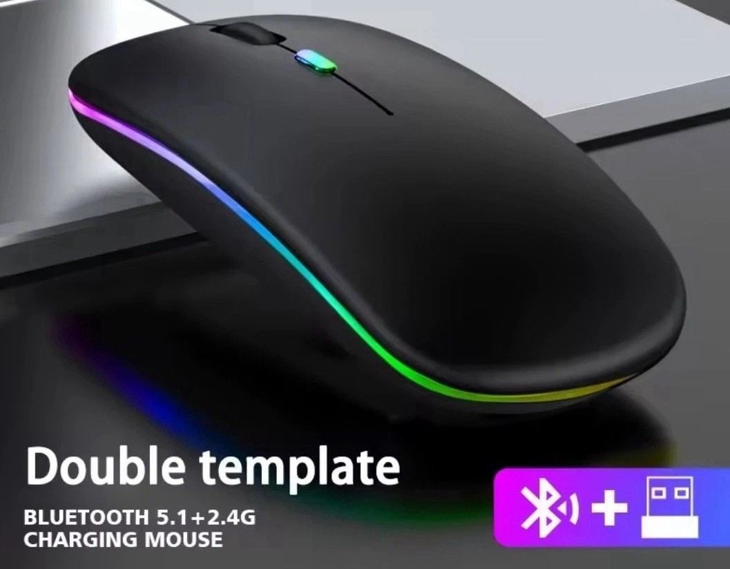 Wireless And Rechargeable Mouse Dual Modes Silent Click Gray Color