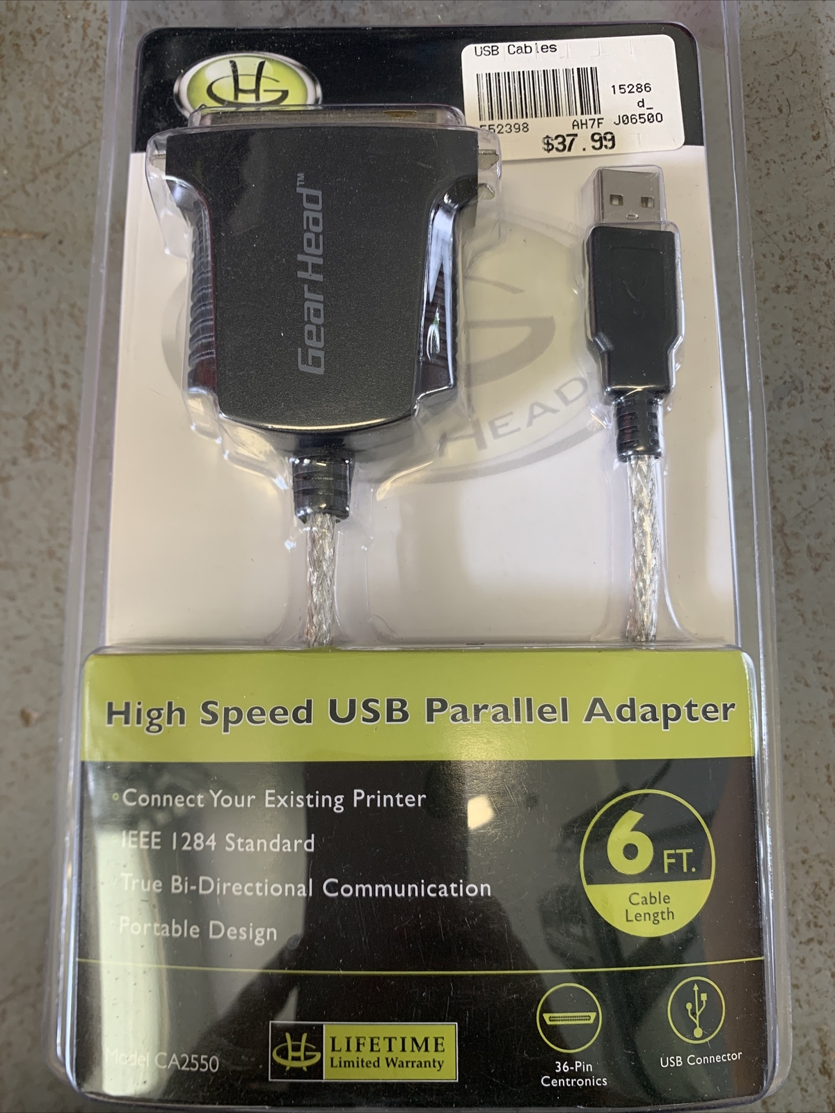 Brand New, LOT OF 12,  Gear Head CA2550 High-Speed USB Parallel Adapter