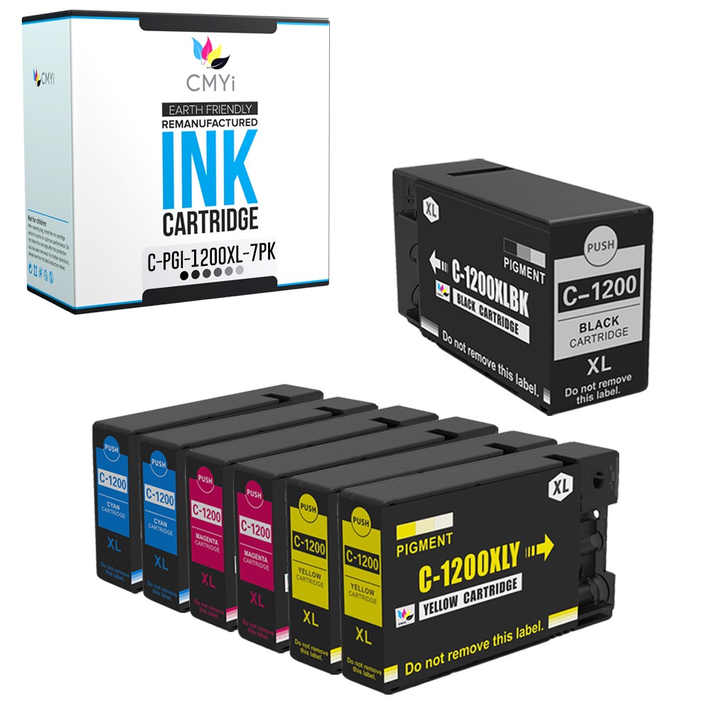 CMYi 7PK Compatible PGI-1200XL Ink Cartridges fits Canon MAXIFY MB2020 MB2720