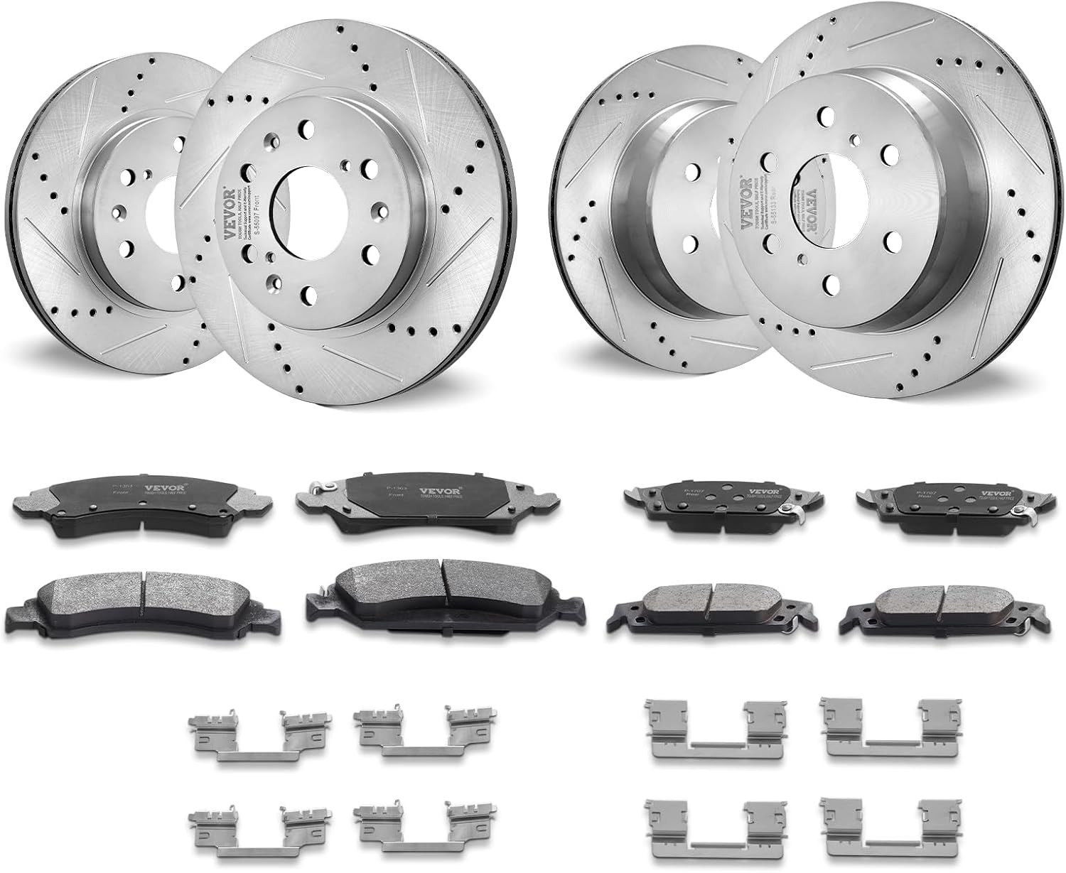 Front Rear Brake Kit for 2014-2018 Chevy Silverado GMC Sierra 1500, 2015-2020 Su