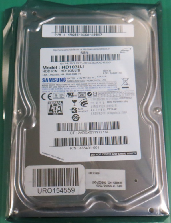 HP/Samsung 1TB / 32MB SATA 3.5" HDD / HD103UJ/B /465431-001 / 508027-001 /REFURB