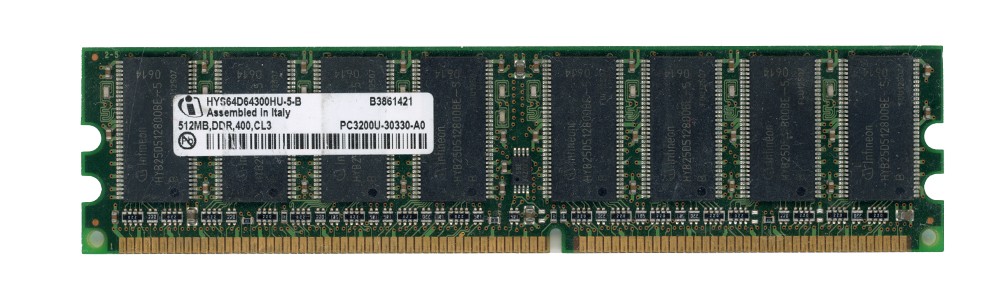 MEMORY INFINEON 512MB DDR PC3200U 400MHz HYS64D64300HU-5-B Non-ECC