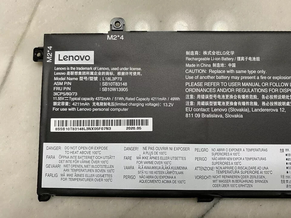 NEW OEM L18L3P73 Battery For Lenovo ThinkPad T490 T495 P43S T14 L18C3P72 02DL007