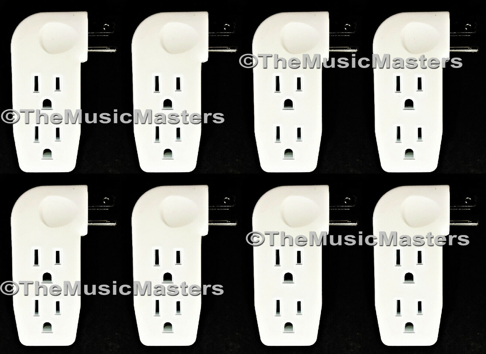 8X Triple 3 Outlet Grounded AC Wall Plug Power Splitter 3-Way Electrical Adapter