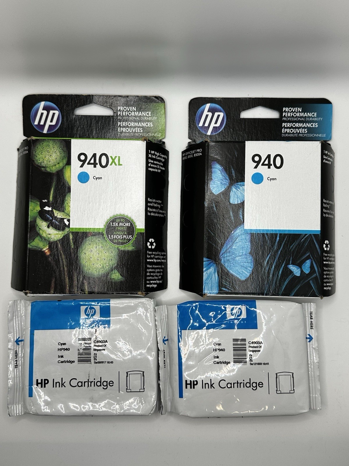 4 Pack Lot Hp 940 Cyan Ink Exp2017